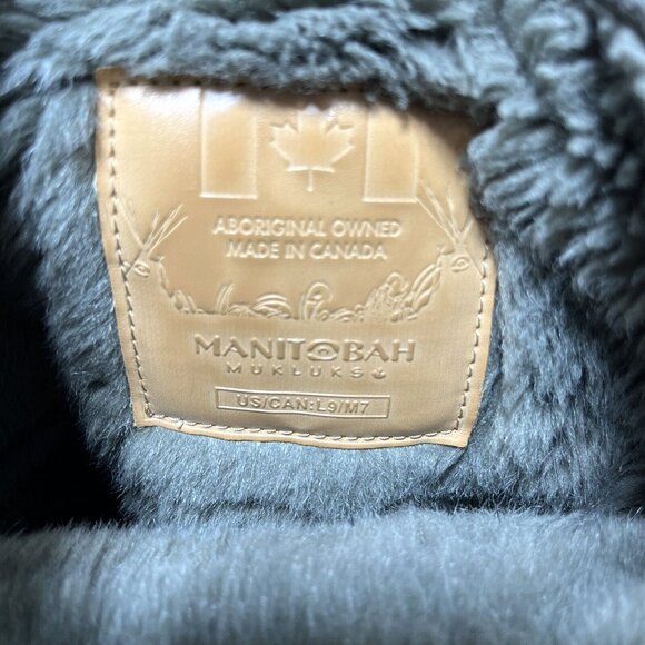 Manitobah Mukluks Boots Womens 9 Gray Suede & Fur Beaded Winter READ DESCRIPTION - Picture 8 of 9